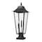Z-Lite Gannon 3 Light Outdoor Pier Mounted Fixture, 12in. W x 32.5in. H, Black 5008PHXLS-SQPM-BK - alternate 1